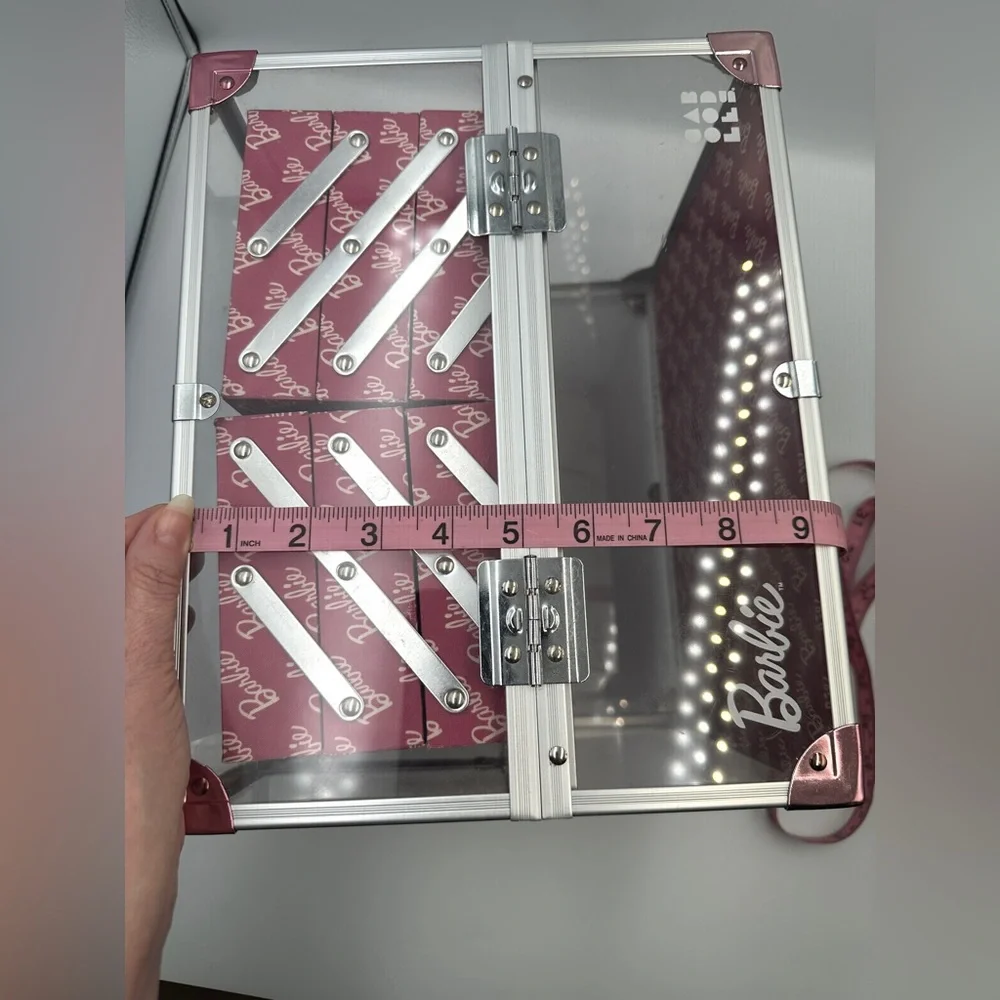 Caboodles x Barbie Neat Freak Train Case Clear & Pink Limited Edition Organizer